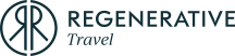 Logo for Regenerative Travel featuring a circular emblem with mirrored 