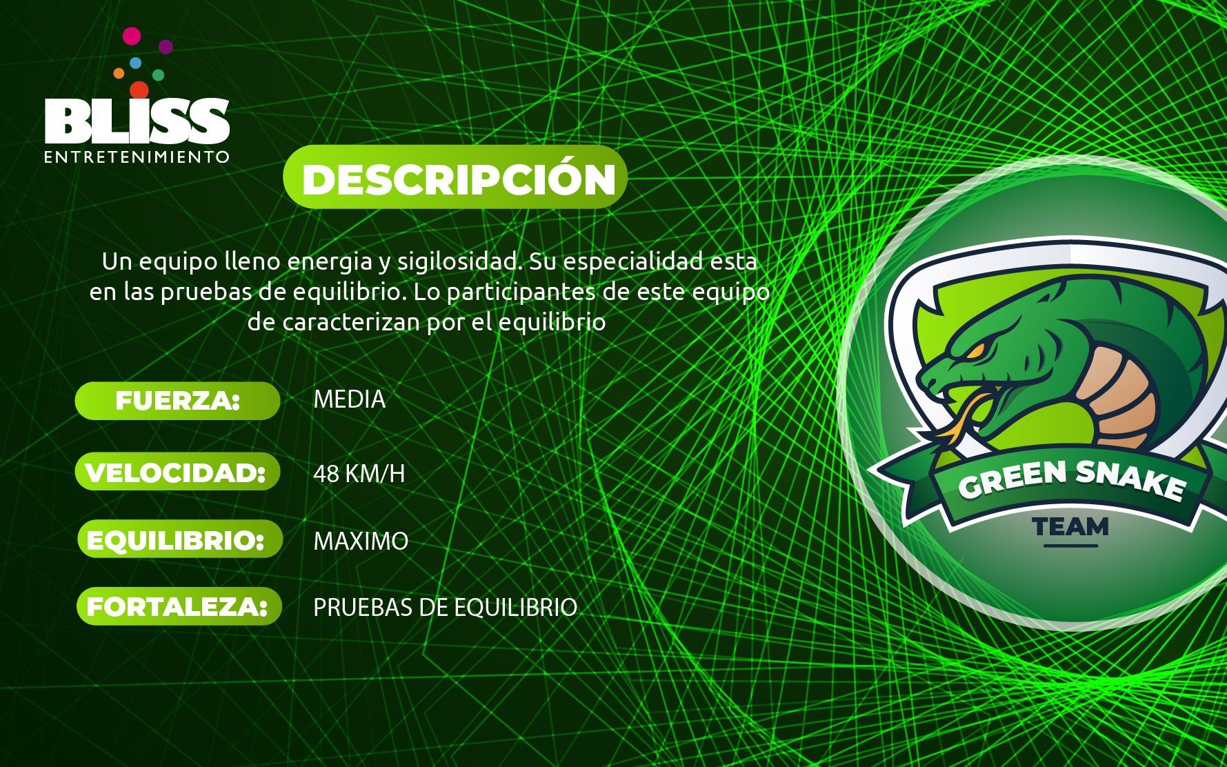Una pantalla verde con una serpiente verde encima.