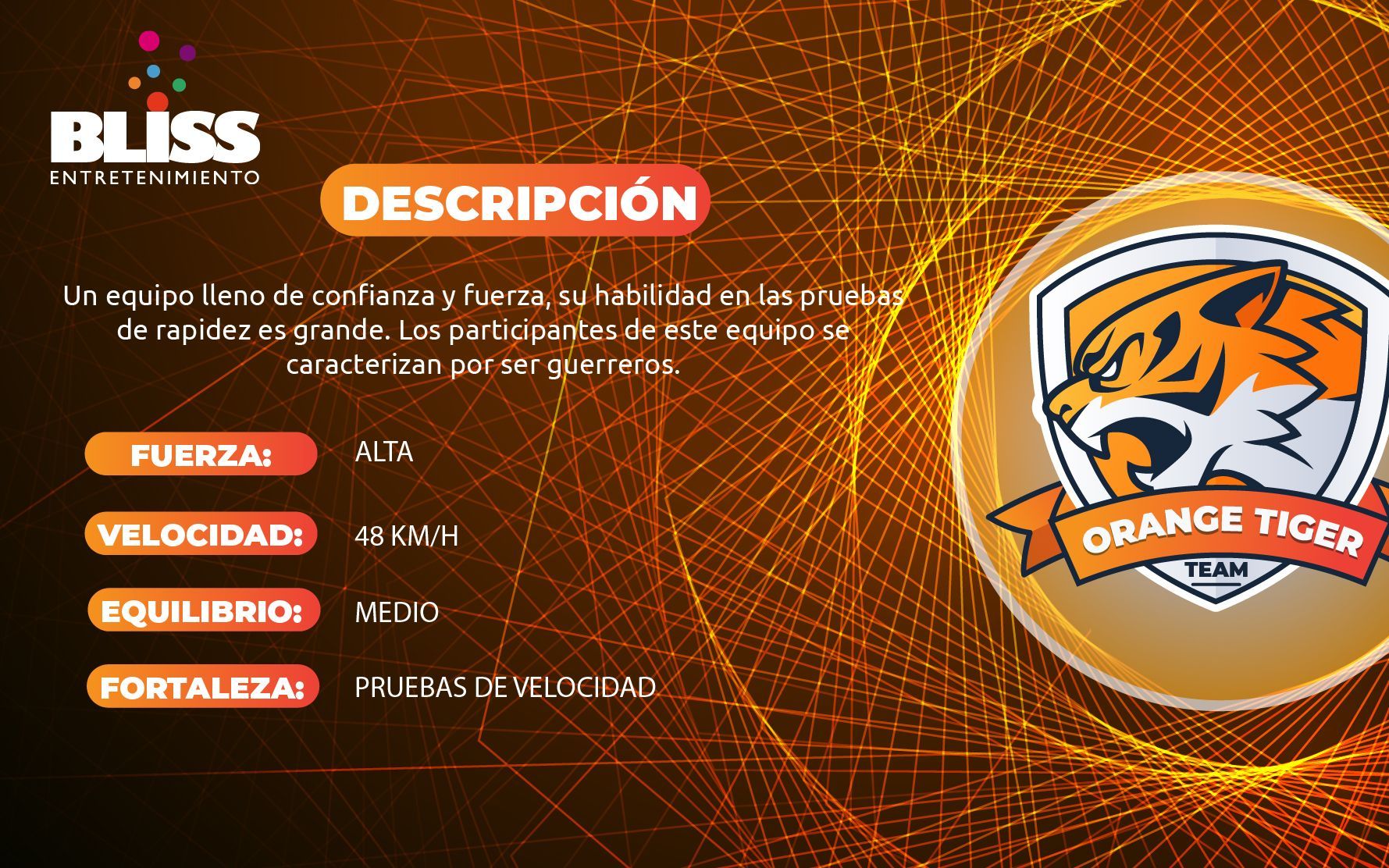 Un anuncio de felicidad con una imagen de un tigre naranja.