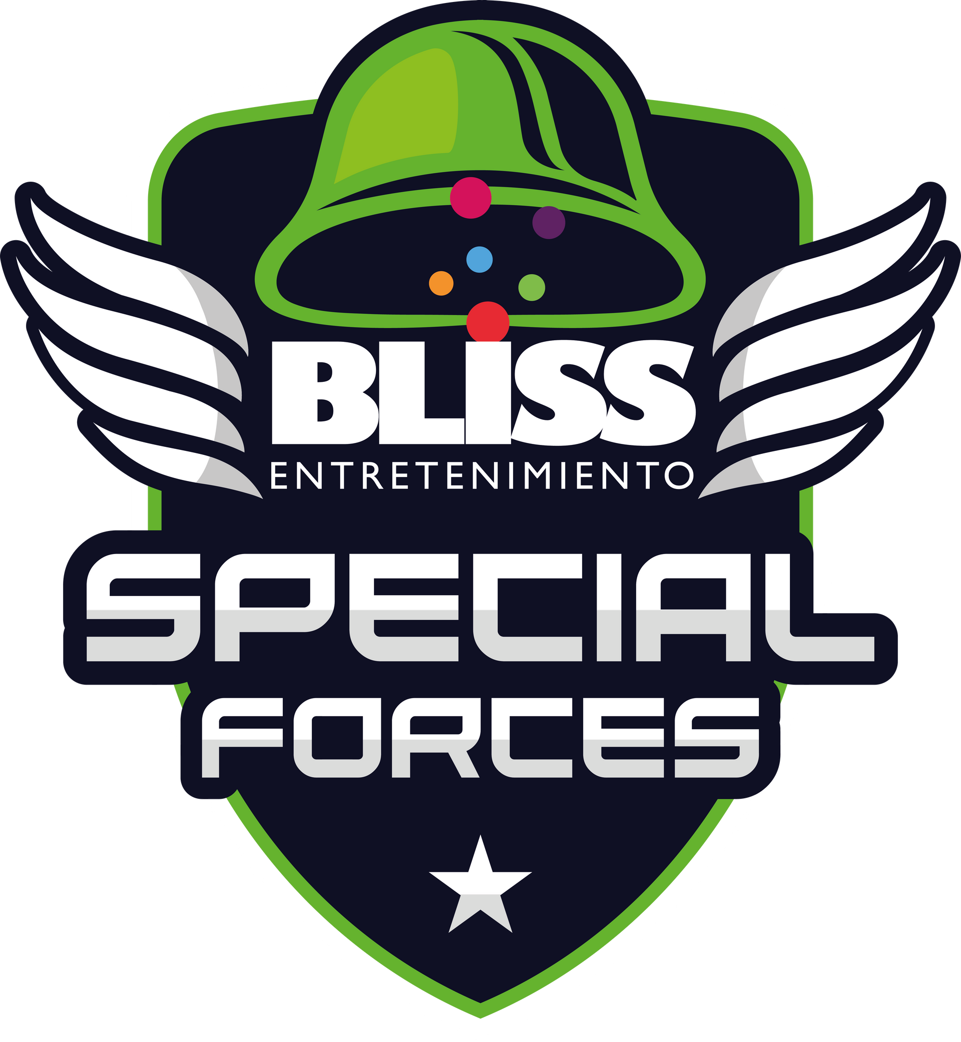 Logotipo para TV Plus, con puntos de colores sobre la palabra