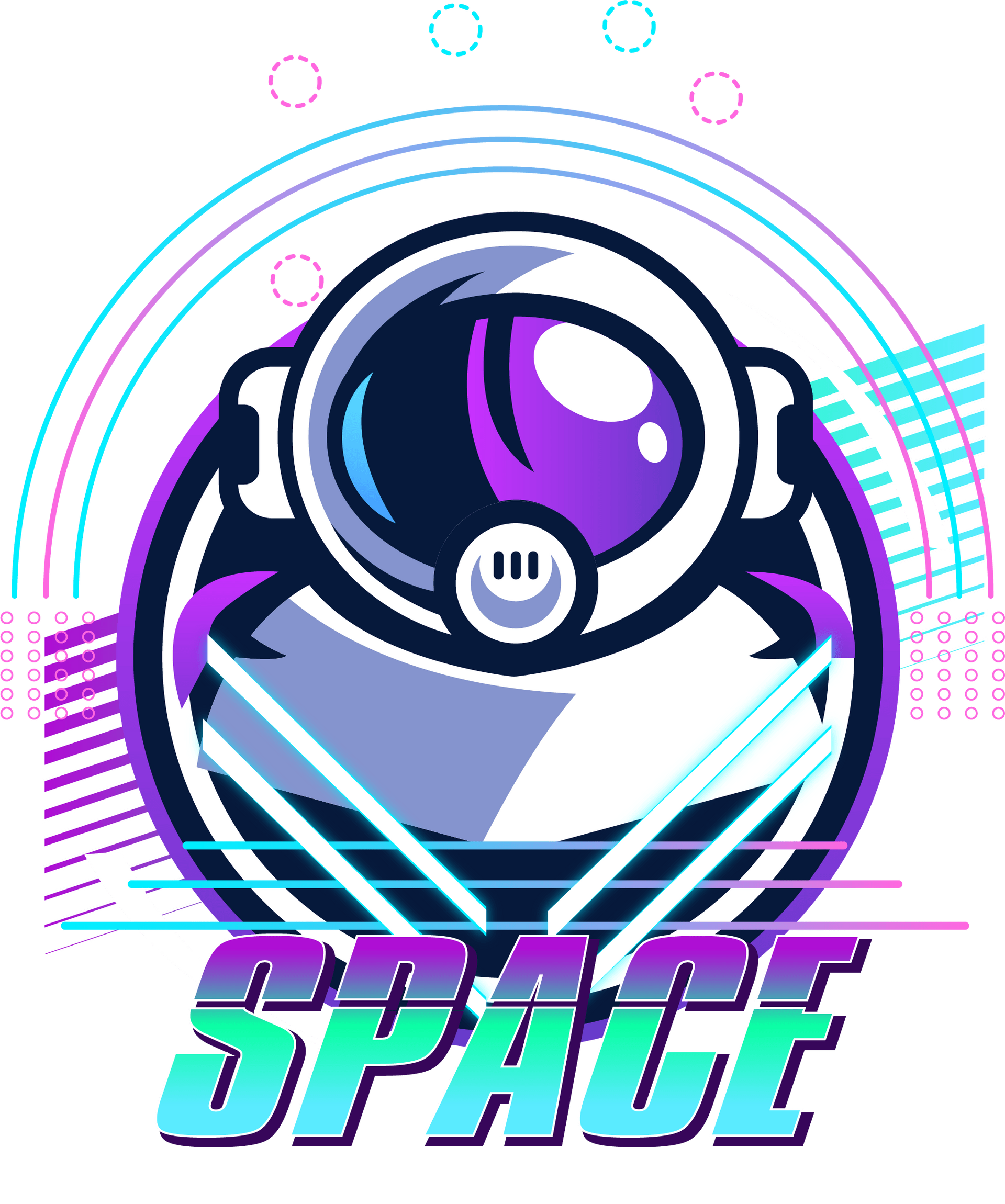 Una ilustración en pixel art de un astronauta en el espacio con la palabra espacio.