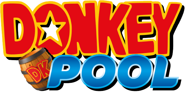 Un logotipo de piscina de burros con un barril y una estrella encima.