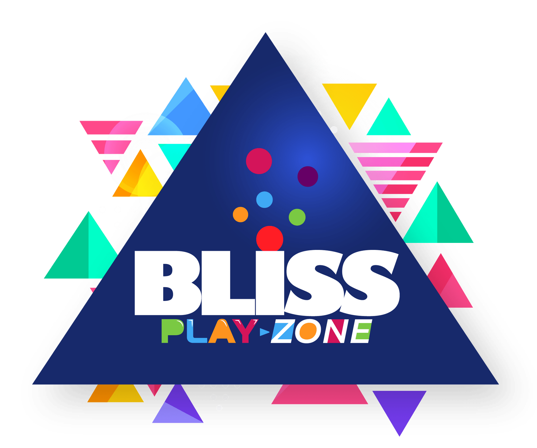 Logotipo para TV Plus, con puntos de colores sobre la palabra 