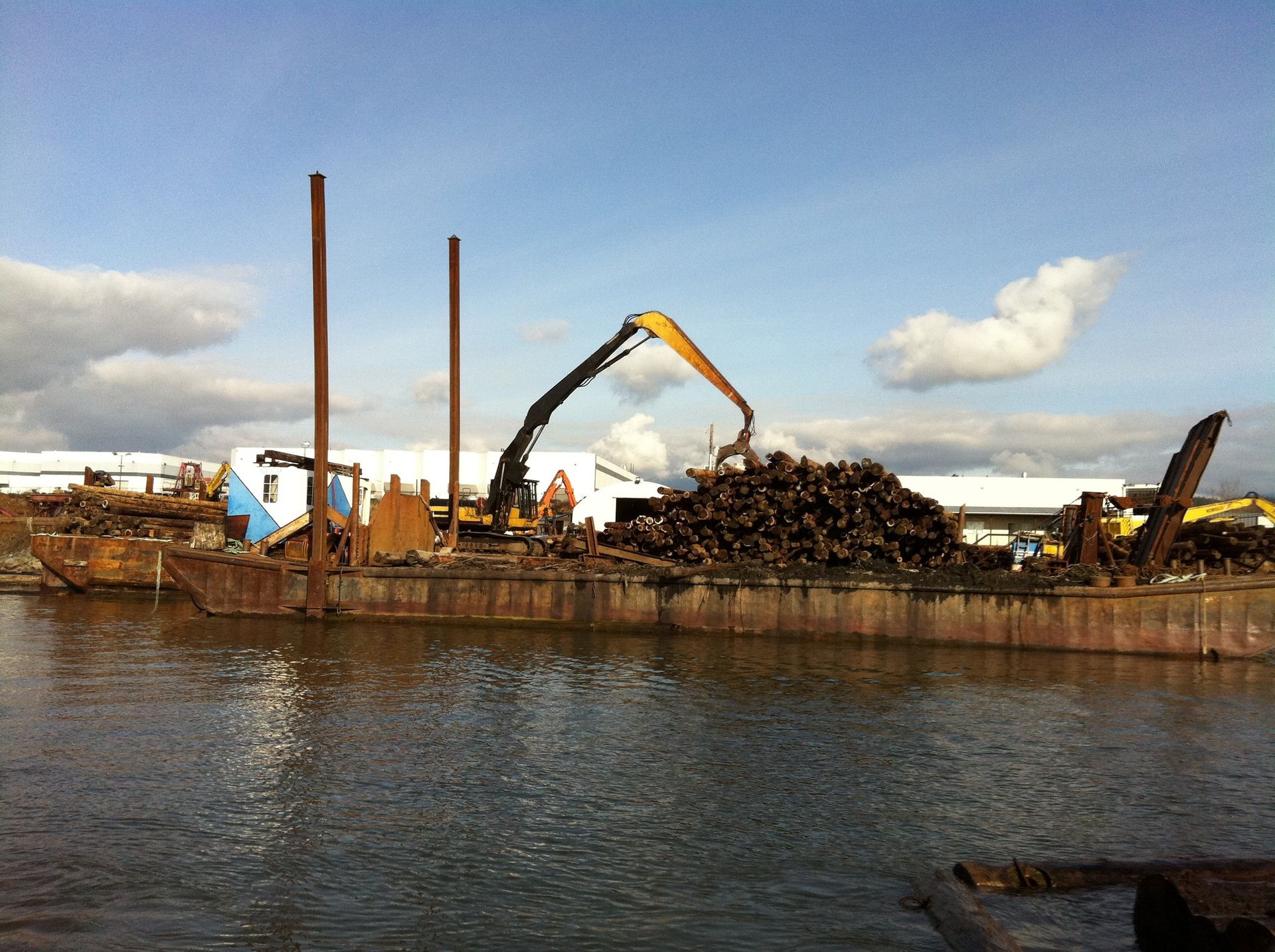 Pile of logs at sea