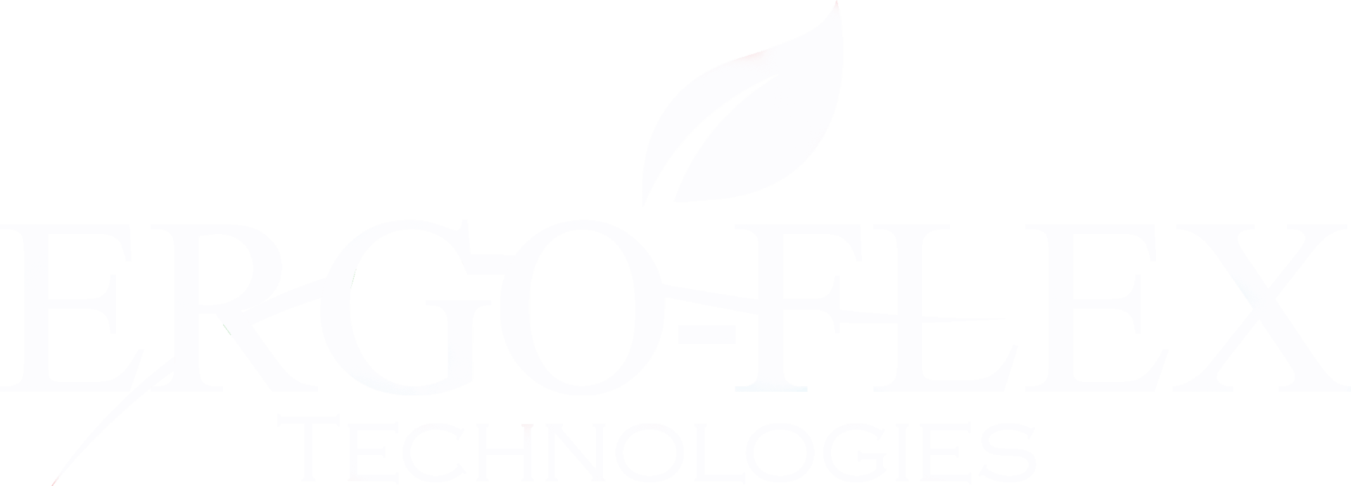 White version of Ergo-Flex Technologies company logo