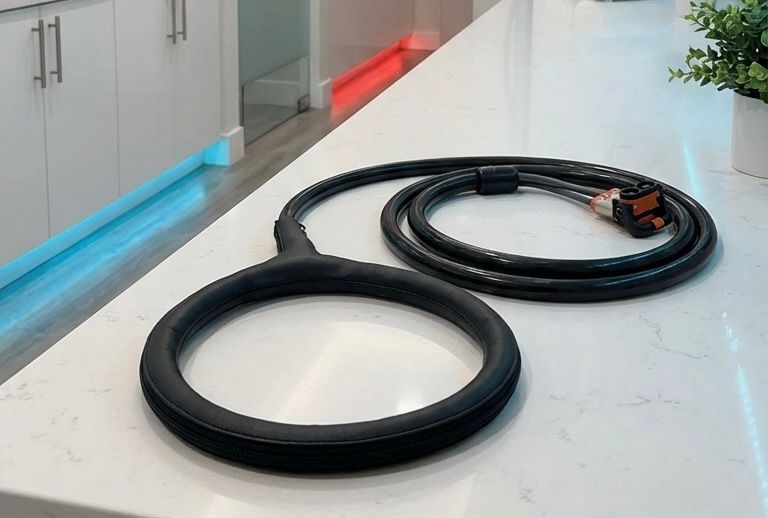 Woman using somacharge unit with SomaCharge controller in gym