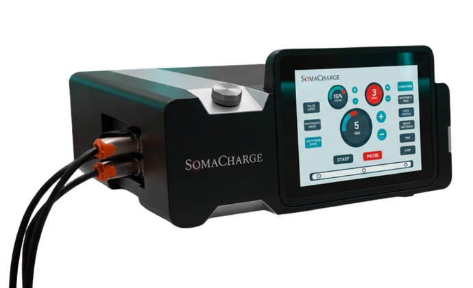 SomaCharge PEMF therapy unit with touchscreen controls