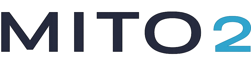 Mito2 logo with oxygen drop symbol for performance and recovery device