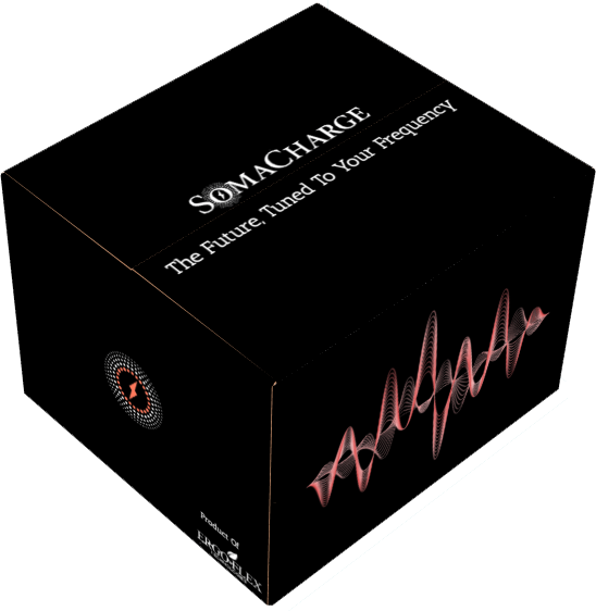 A black box that says somacharge the future tuned to your frequency
