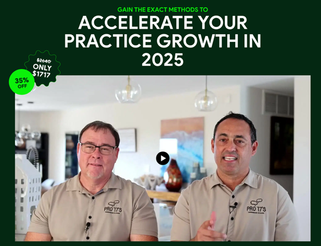 Two men are talking about accelerating your practice growth in 2025