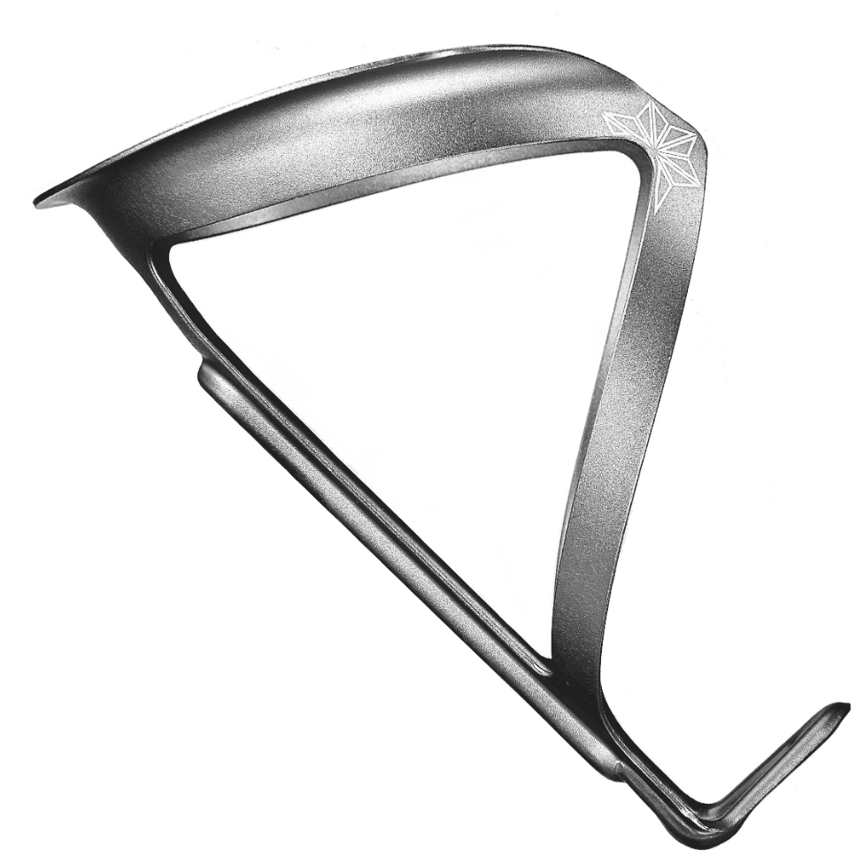 Primo piano di un portaborraccia per bicicletta su uno sfondo bianco