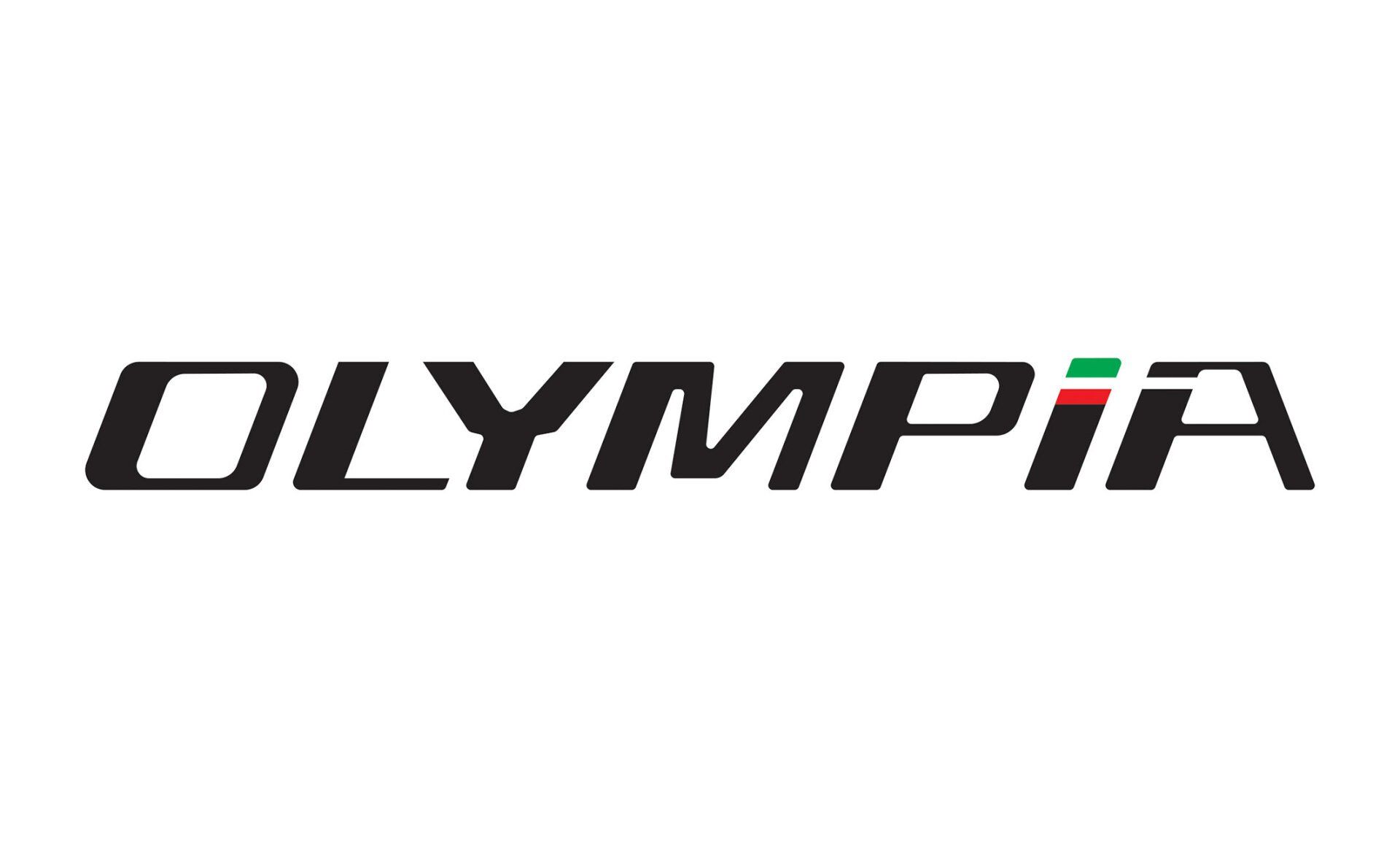Il logo dell'Olympia è nero e rosso su sfondo bianco.