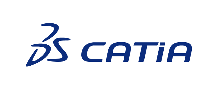 A blue catia logo on a white background.