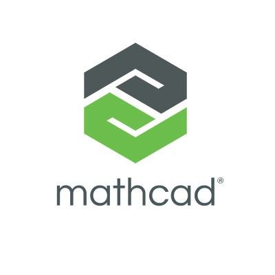The logo for mathcad is a green and gray hexagon.