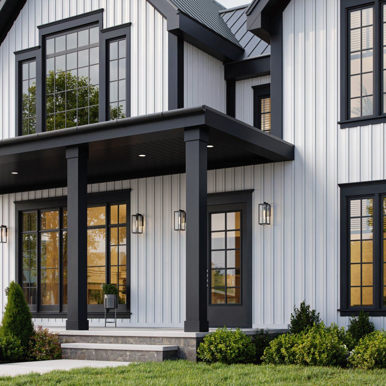 Exterior Portfolio Board and Batten Aspen White Siding - St. Peters - Home Comfort Exteriors