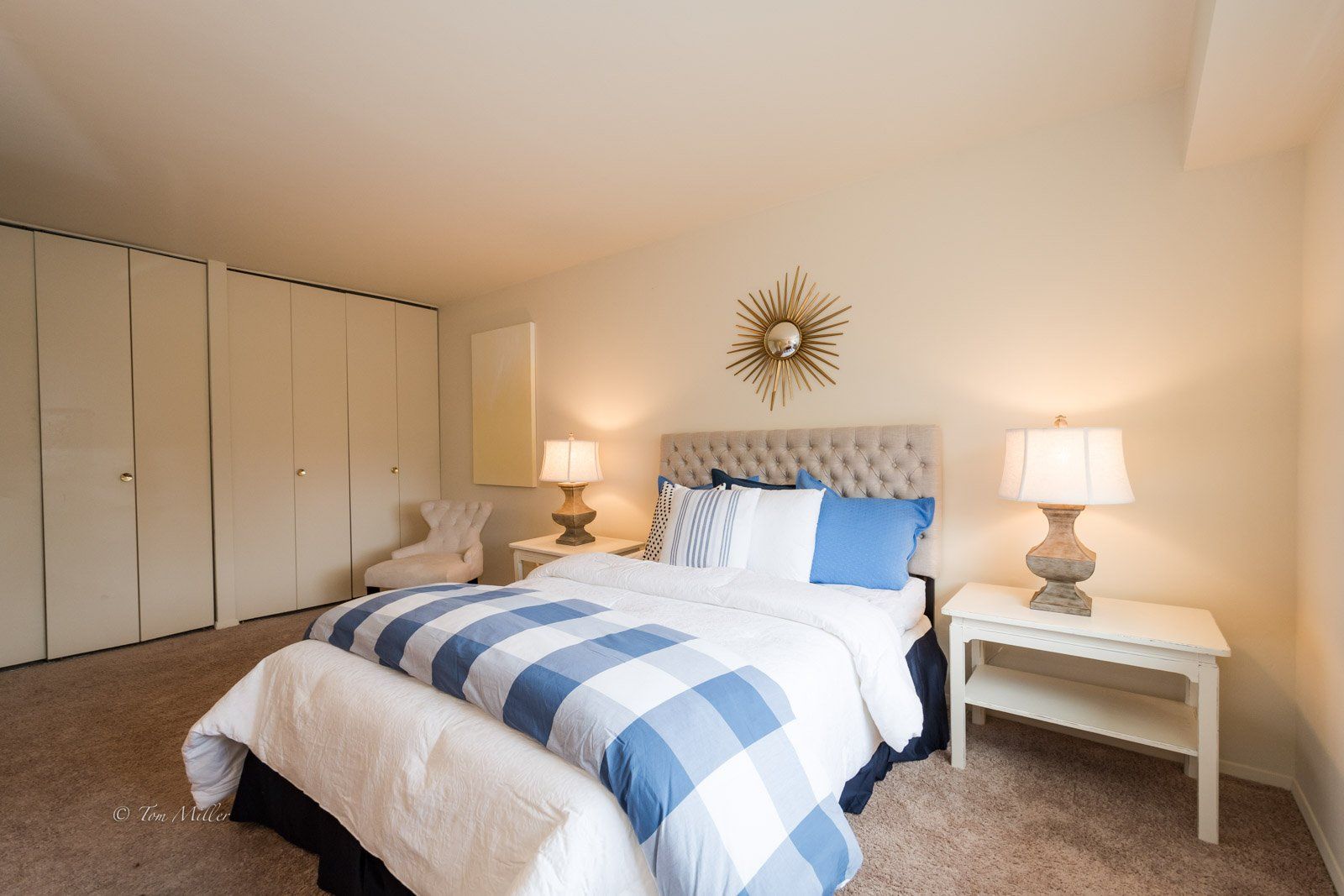 The master bedroom with large closet and bedside tables