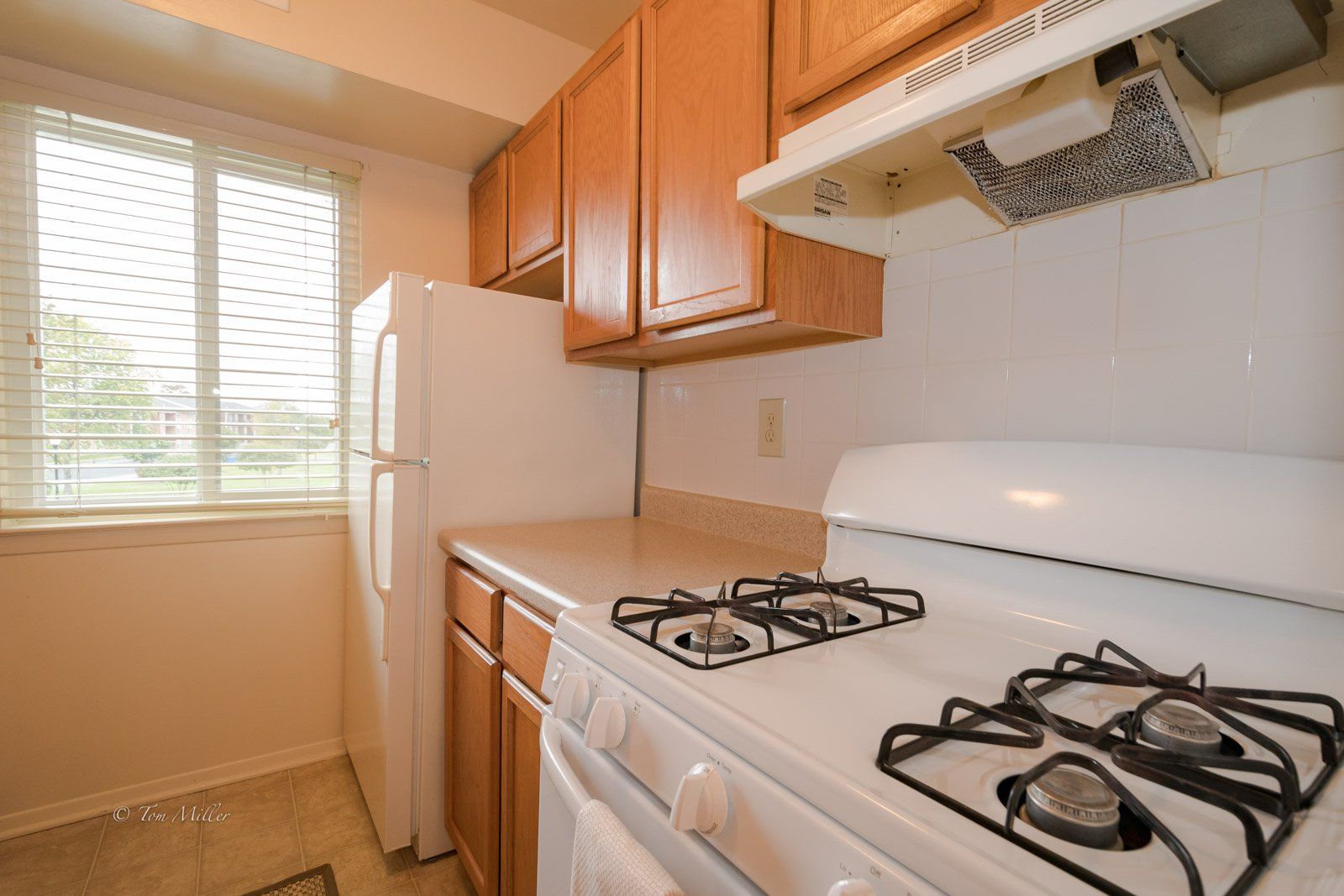 Gas burning stove top in the kitchen