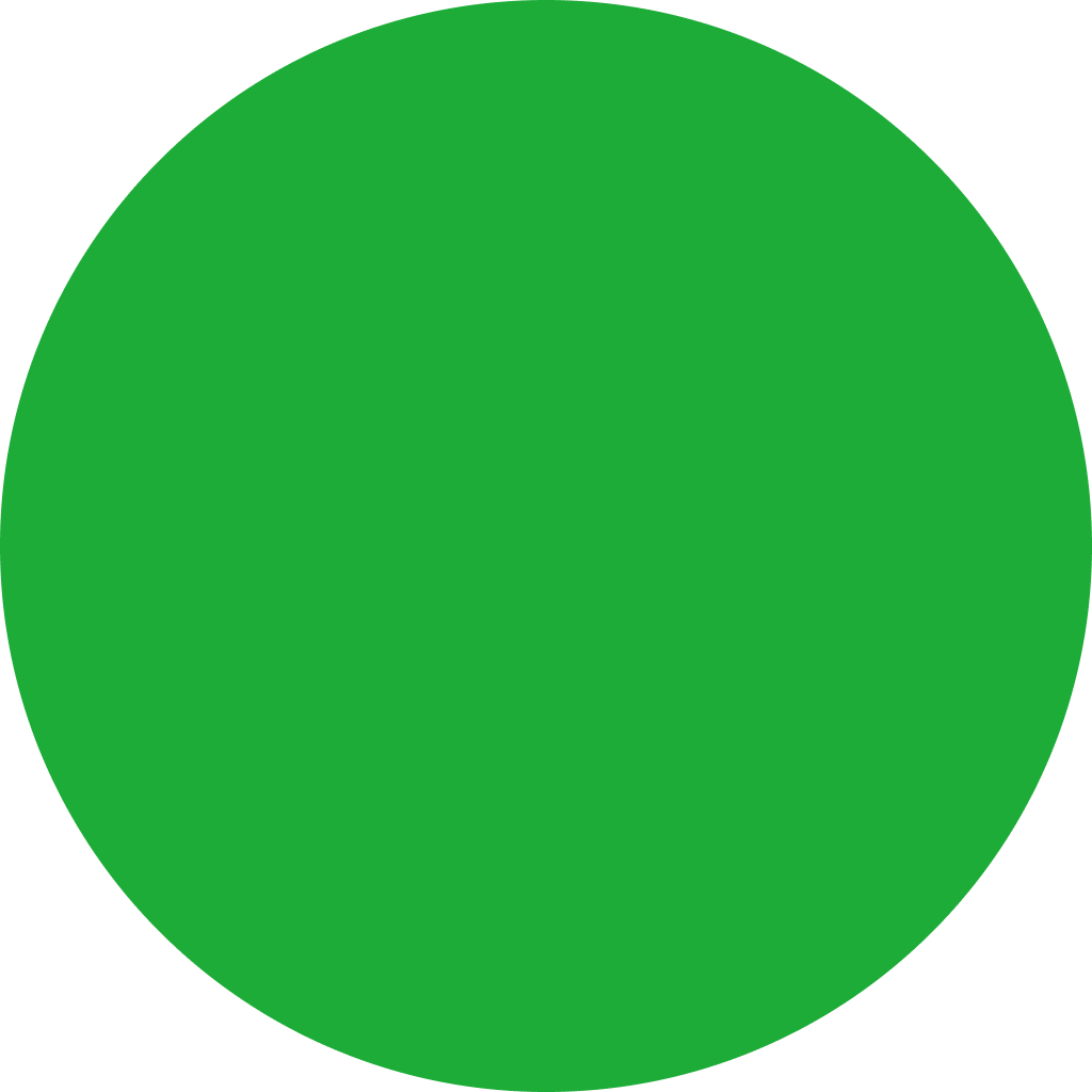 Green circle with four small dots evenly spaced around the circumference.