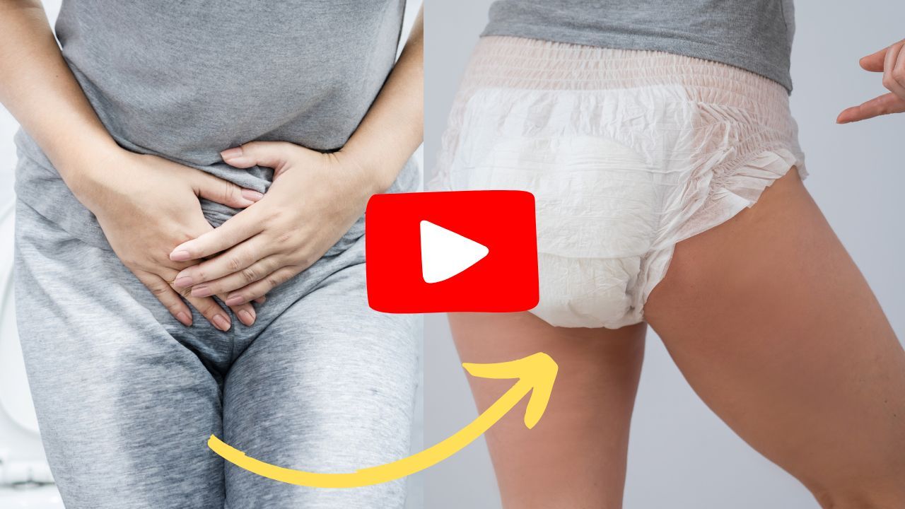 image of woman who did not make it to the toilet on time and she peed her pants