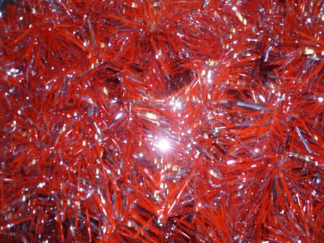 close up of red Christmas decor