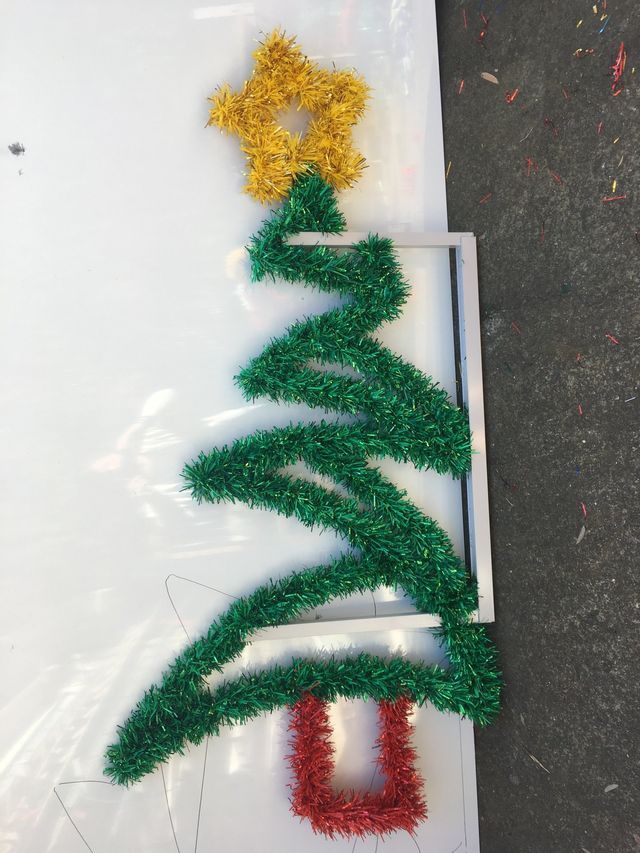 colored tinsel Christmas decoration