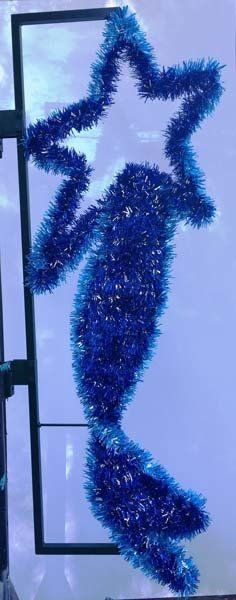 blue Christmas star decor