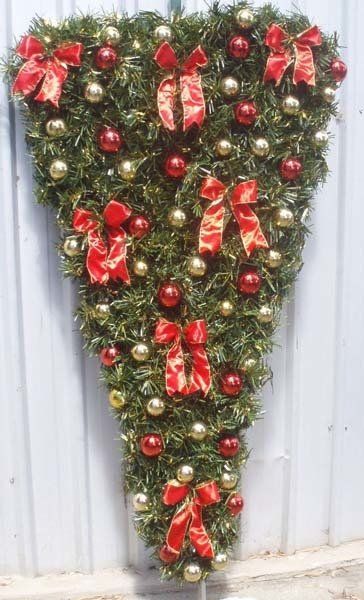 red bows and Christmas bulbs