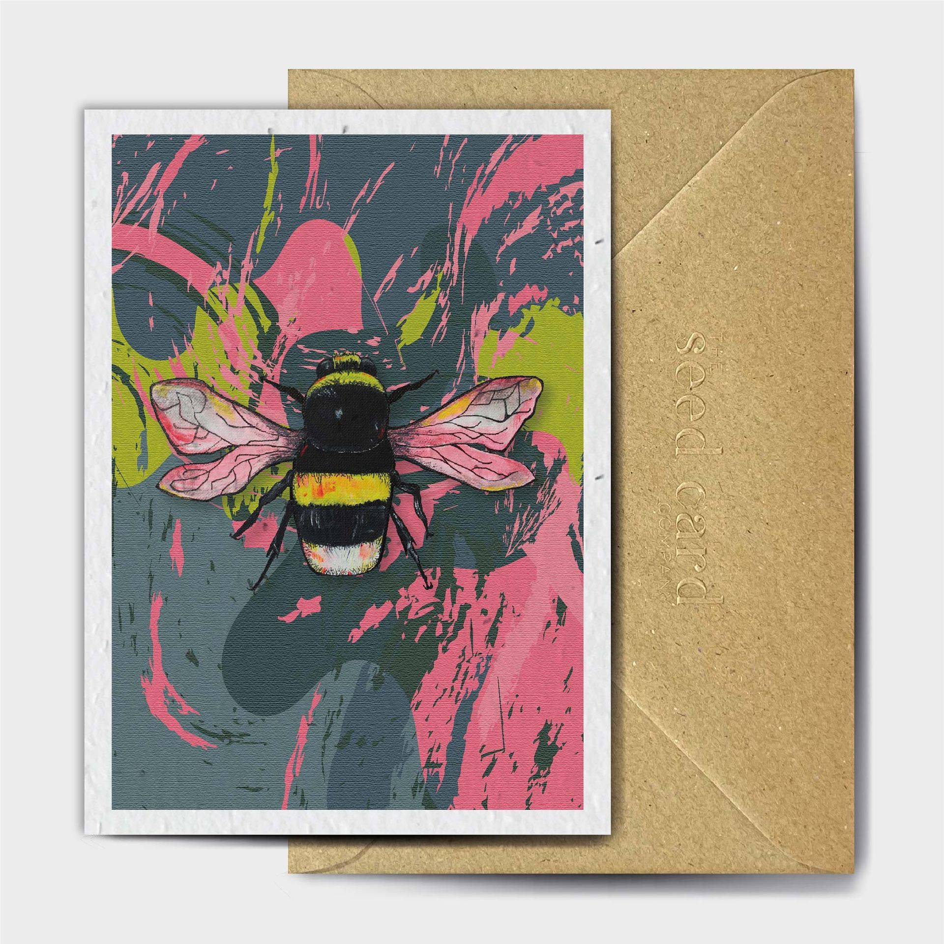 A greeting card with a picture of a bee on it