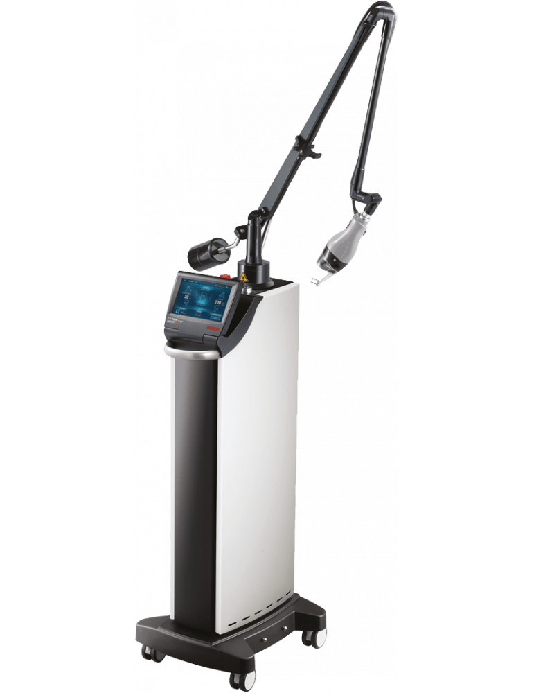 Apparecchiatura laser per il resurfacing cutaneo con interfaccia touchscreen.