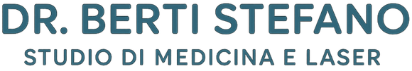 DR. BERTI STEFANO. Studio di Medicina e Laser in teal font on a white background.