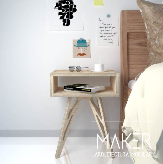 WALLY es una mesa auxiliar de tamaño compacto y funcional, ideal para darle un toque de originalidad a tu dormitorio.