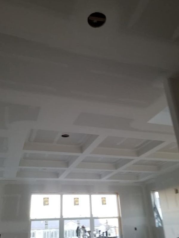 vaulted drywall ceiling