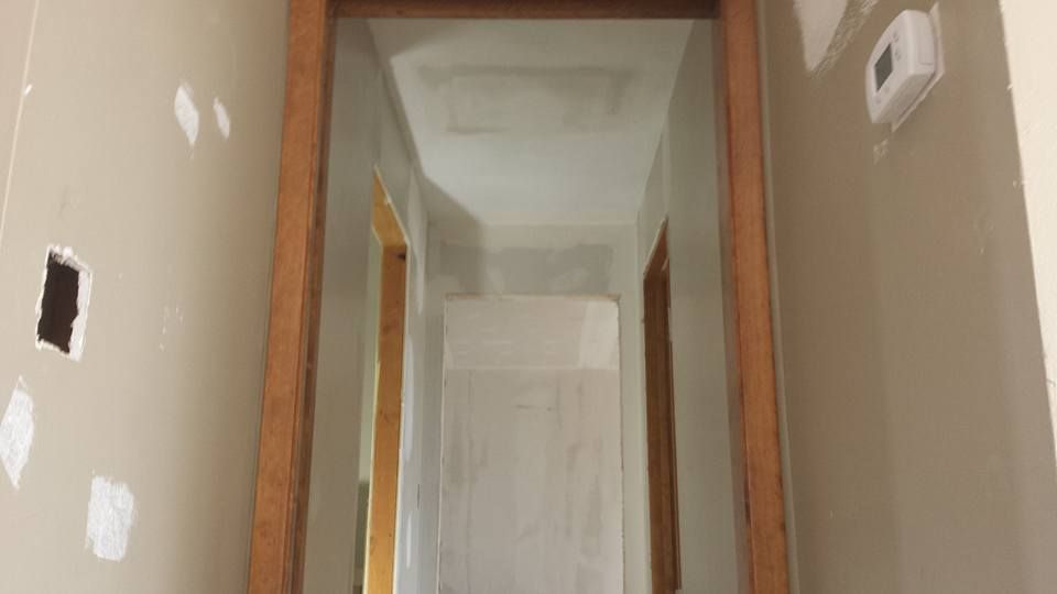 Drywall work around beams