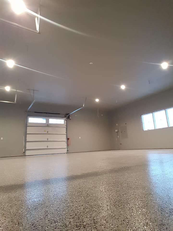 full garage drywall installation and painting