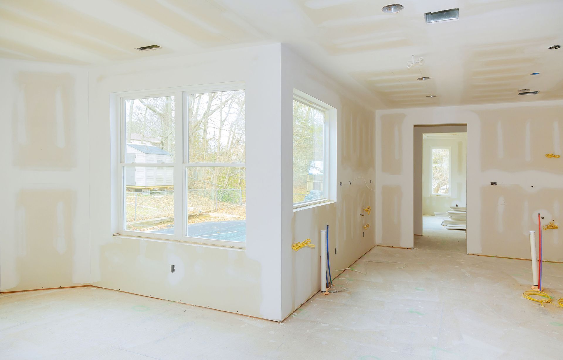 drywall installation in a new kitchen