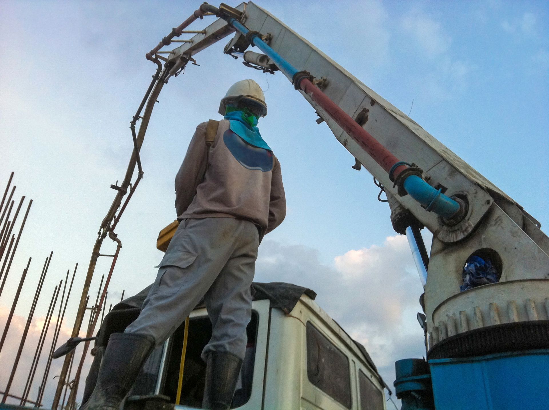 Construction Worker Operating Concrete Pump — Far Northern Concrete Pumping in Cape York, QLD