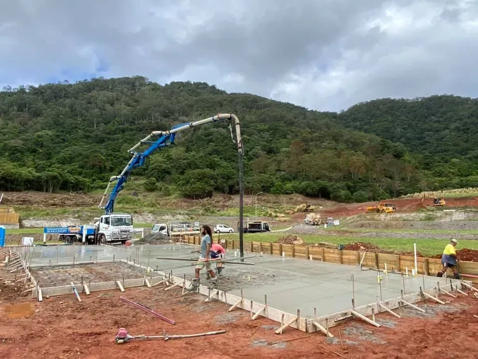 Concrete Foundation Being Poured on a Construction Site — Far Northern Concrete Pumping in Mareeba, QLD