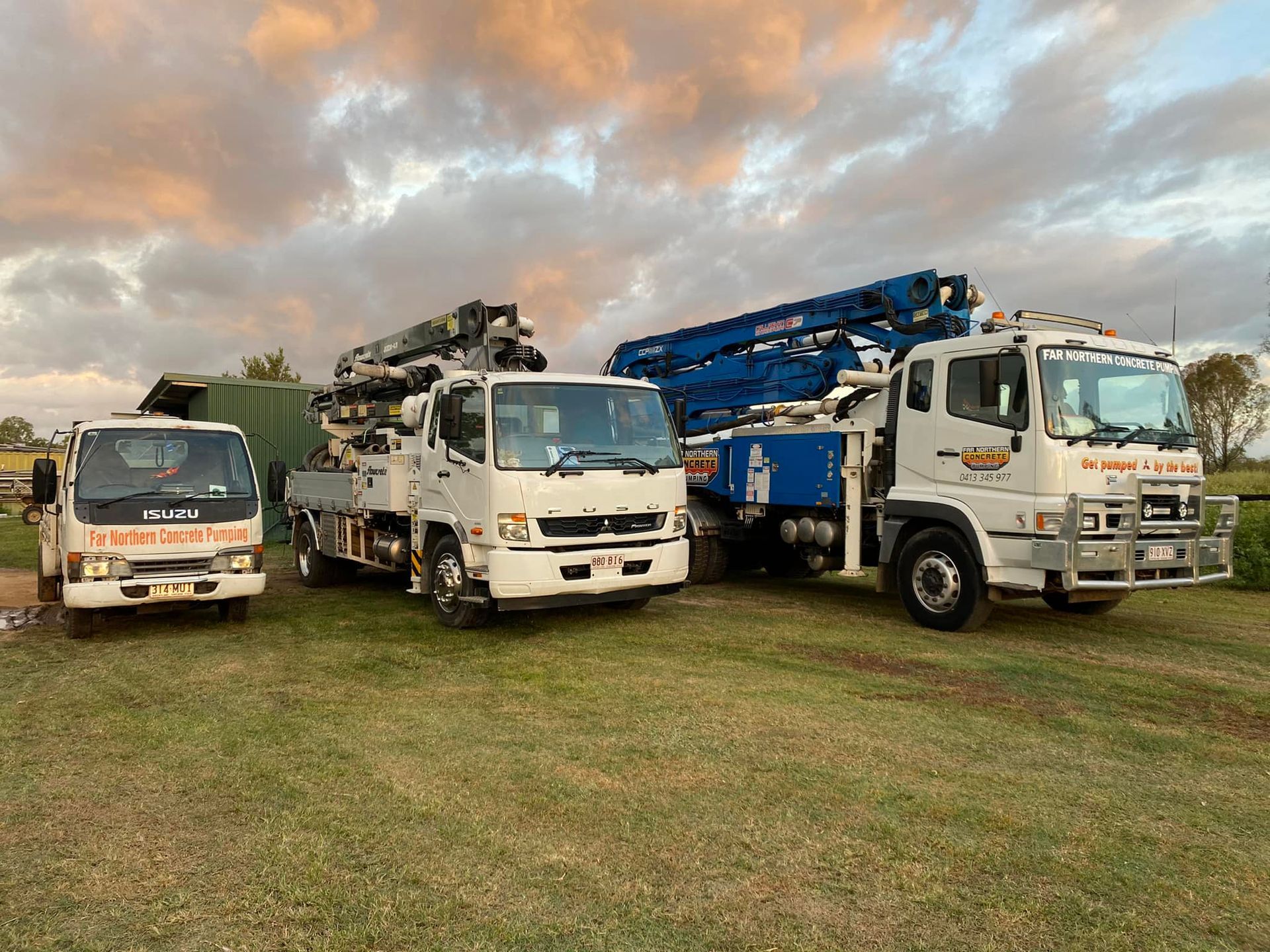 Man Standing Next to a White Truck — Far Northern Concrete Pumping in Mareeba, QLD