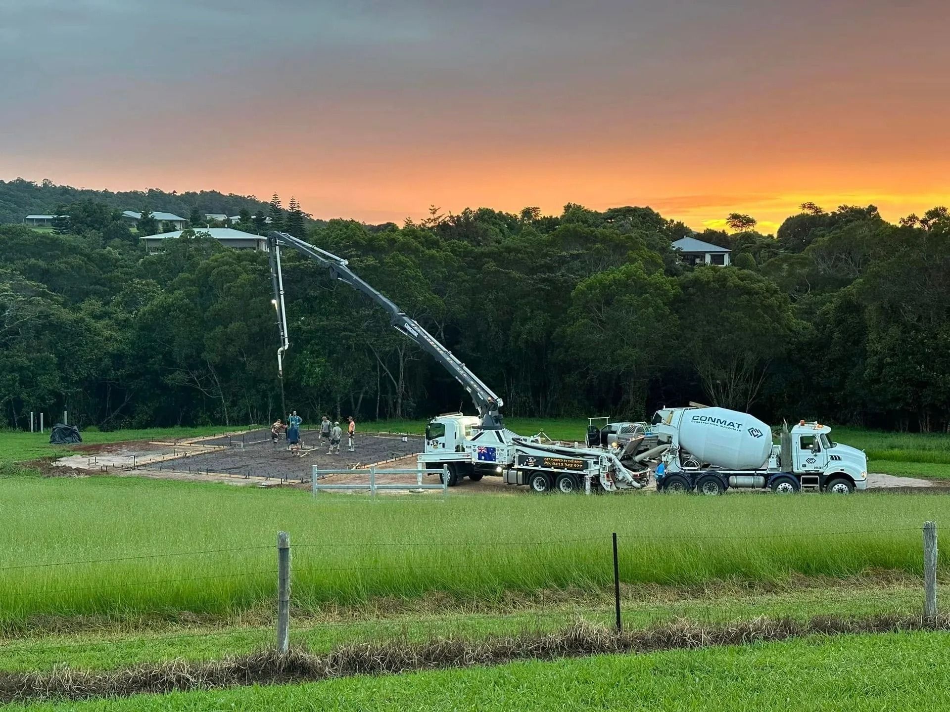 Construction Site With Cement Mixer — Far Northern Concrete Pumping in Cape York, QLD