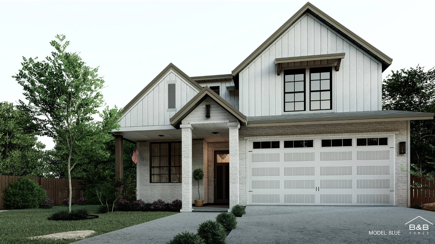 Blue style home in Antlers Crossing, Laredo TX. Built by BB homes.