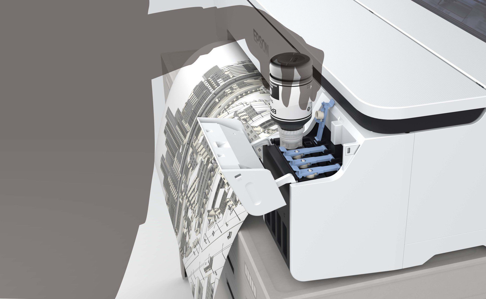 Epson SC-F560 refilling inks whilst printing