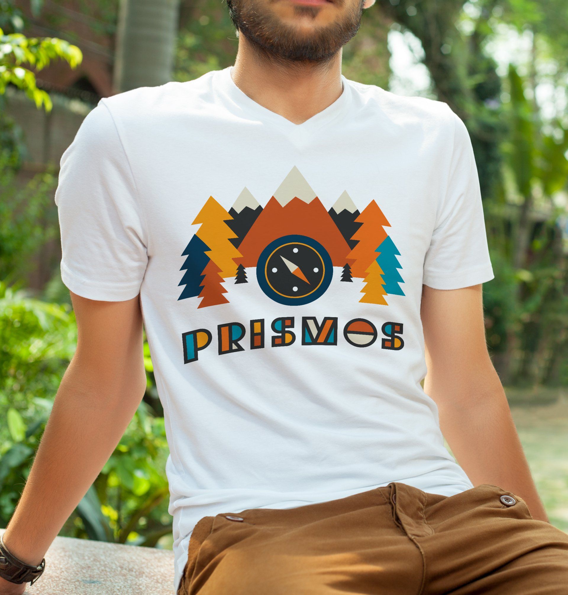 white t-shirt with a printed heat transfer vinyl graphic