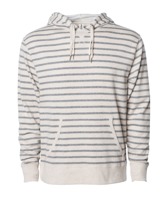 hoodie with white and grey stripes