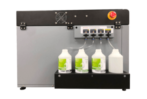 Mister T2 Pretreatment Machine with four white bottles
