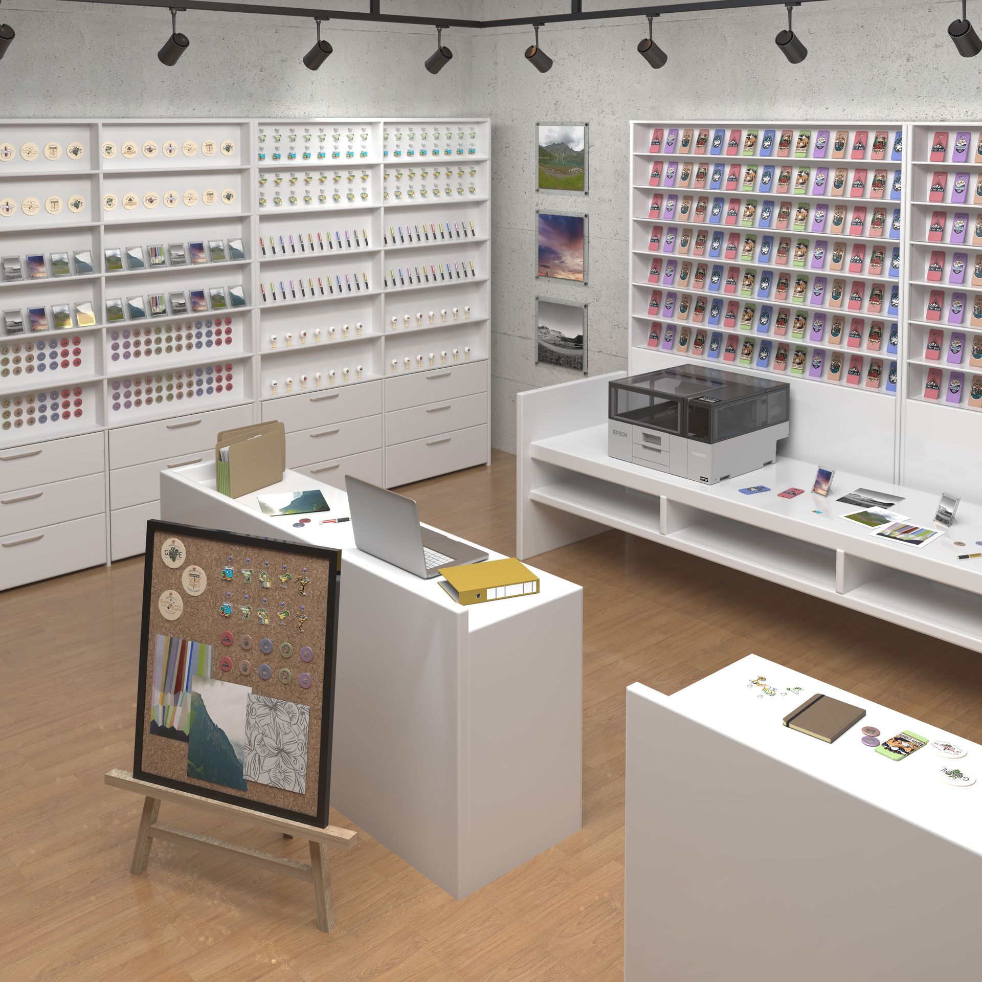 Retail merchandise production kiosk setting for the Epson SC-V1060