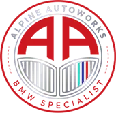 Logo for Demo Auto Repair: text with a gear icon, red and navy colors.