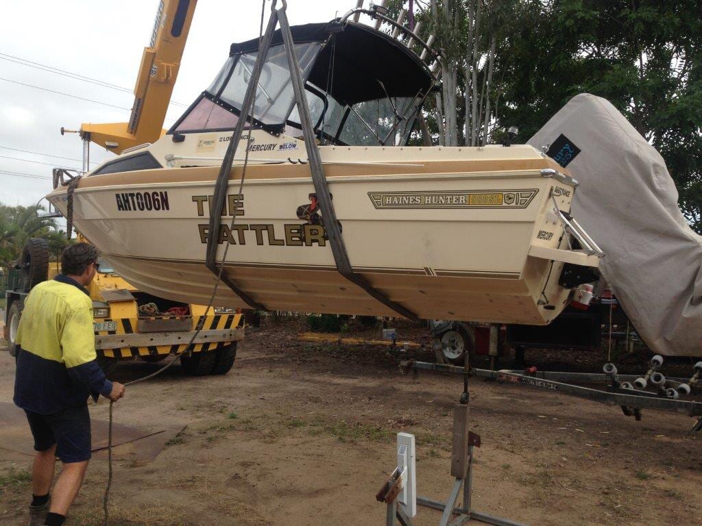 Speed Boat in Pulley — Welding & Trailer Repair Services in Bohle, QLD