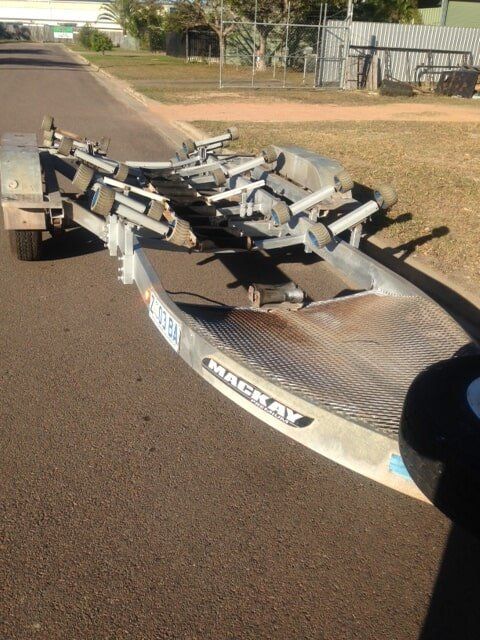 Empty Boat Trailer — Welding & Trailer Repair Services in Bohle, QLD