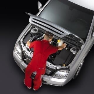 Man fixing engine