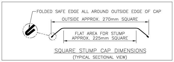 Square Stump Cap Dimensions